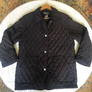 Bromley Sport Thermoloft Quilted Coat Jacket Lg Black Heritage Preppy Y2K‎